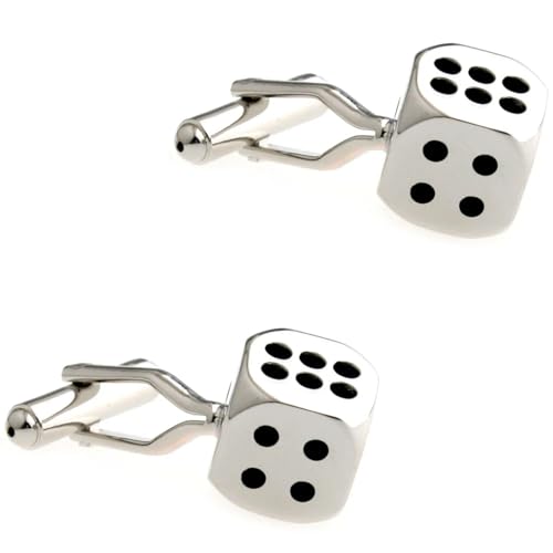 4 Stile Sport Manschettenknöpfe Herren Manschettenknöpfe Würfel 1 Paar Hochzeit Tanzparty Business(Color01) von KBLDOPN