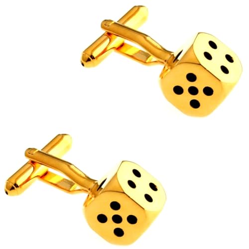 4 Stile Sport Manschettenknöpfe Herren Manschettenknöpfe Würfel 1 Paar Hochzeit Tanzparty Business(Color02) von KBLDOPN