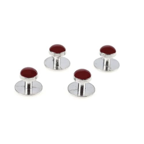 5 Arten von farbigen Emaille-Manschettenknöpfen for Herren, rhodiniert, 4-teiliges Set mit schwarzen und blauen Manschettenknöpfen for Hemden und Business-Arbeiten Hochzeit Tanzparty Business(Color 6) von KBLDOPN