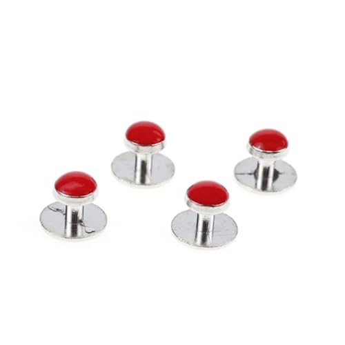 5 Arten von farbigen Emaille-Manschettenknöpfen for Herren, rhodiniert, 4-teiliges Set mit schwarzen und blauen Manschettenknöpfen for Hemden und Business-Arbeiten Hochzeit Tanzparty Business(Color 7) von KBLDOPN