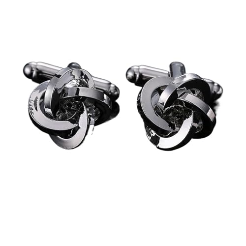 Herren Hemd Manschettenknöpfe Kupfer Material Blau Schwarz Lila Twist Manschettenknopf Hochzeit Tanzparty Business(Silver Square strip) von KBLDOPN