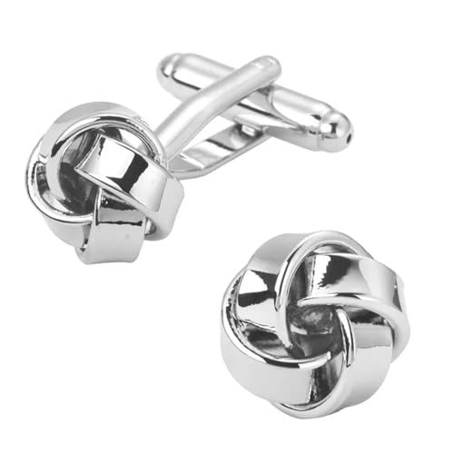 Herrenhemden Schwarz Golden Silber Manschettenknöpfe Knoten Design Kupfer Hochzeit Tanzparty Business(Color3) von KBLDOPN