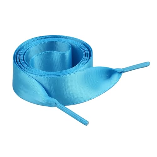 KBLDOPN 1 Paar 2CM Breite Flachband Schnürsenkel Gummi Sneakers Seide Satin Schnürsenkel Boot Damen Schöne Schnürsenkel for 100/120/150Cm Für Sportschuhe Turnschuhe Laufschuhe(Light Blue,100cm) von KBLDOPN