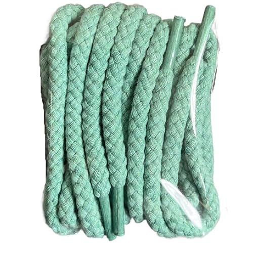 KBLDOPN 1 Paar grüne flache Schnürsenkel for Canvas-Sneakers, Schuhe, Damen und Herren, halbrund, lässig, Basketballschuhe Für Sportschuhe Turnschuhe Laufschuhe(Cotton Green,160cm) von KBLDOPN