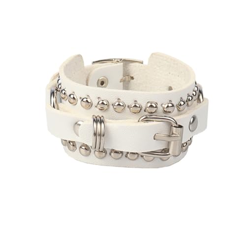 KBLDOPN 1 Stück Punk Goth Rock Cuspidal Spikes Rivet Cone Stud Leder Manschette Armband for Männer Frauen Chunky Armband Armreif Schmuck Für Party/Konzert/Cosplay(Color 3) von KBLDOPN