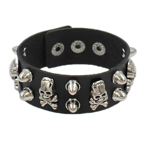 KBLDOPN Punk Lederarmband Dreireihige Cuspidal Spikes Nietenbolzen Breite Manschette PU Gothic Rock Unisex Herren Schmuck Für Party/Konzert/Cosplay(Color-12) von KBLDOPN