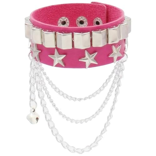 KBLDOPN Punk Lederarmband Dreireihige Cuspidal Spikes Nietenbolzen Breite Manschette PU Gothic Rock Unisex Herren Schmuck Für Party/Konzert/Cosplay(Color 31) von KBLDOPN
