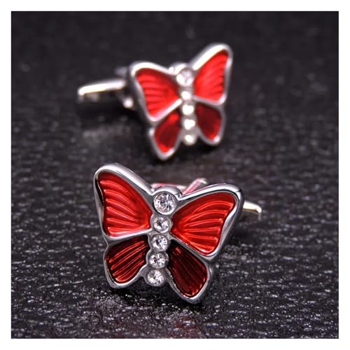 Manschettenknöpfe Schmuck Krone Schmetterling Kristall Herren Hochzeit Hemd Abzeichen Pin Hochzeit Tanzparty Business(Color24) von KBLDOPN