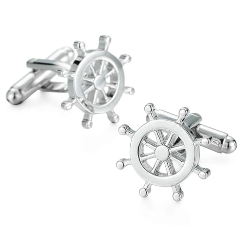 Manschettenknöpfe aus galvanisiertem Messing im Flugzeug-Rennboot-Motorrad-Fahrrad-Stil for Herrenhemden Hochzeit Tanzparty Business(Color8) von KBLDOPN