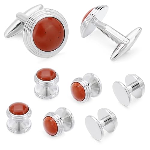 Manschettenknöpfe und Ohrstecker for Herren-Smoking, Manschettenknopf-Set mit Stein-Smokinghemd-Knopf, speziell entworfen for Hochzeitsgeschäfte Hochzeit Tanzparty Business(Color 3) von KBLDOPN