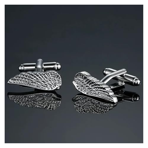 Messing Material Blume Flügel Silber Manschettenknöpfe Herren Hemd Schmuck Hochzeit Tanzparty Business(Color02) von KBLDOPN