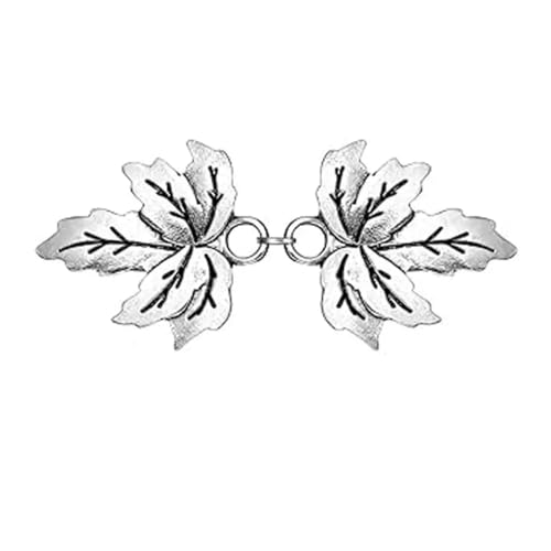 Multifunktionale Clip-Strickjacke Silber Farbe Vintage Stil Schal Brosche Blatt Muster Mode Zubehör Pullover Bluse Pin(Color 09) von KBLDOPN