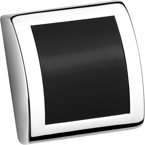 Quadratische Manschettenknöpfe und Ohrstecker for Herren-Smokinghemd, Perlmutt-Manschettenknöpfe, Knöpfe, Set for Mann, Hochzeitsschmuck Hochzeit Tanzparty Business(Black 1) von KBLDOPN