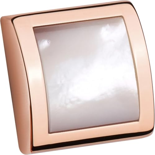 Quadratische Manschettenknöpfe und Ohrstecker for Herren-Smokinghemd, Perlmutt-Manschettenknöpfe, Knöpfe, Set for Mann, Hochzeitsschmuck Hochzeit Tanzparty Business(Rose gold -White) von KBLDOPN