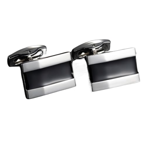 Rechteckige Manschettenknöpfe aus Emaille-Kupfermaterial for Herrenhemden Hochzeit Tanzparty Business(Color 1) von KBLDOPN