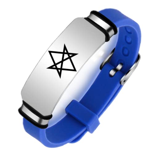 KBNSUIAN Heide Okkulte Sechszackiger Stern Thelema Unikursales Hexagramm Symbol Armband, Geometrisches Pentagramm der Hexerei Amulettes Schutz Silikon Armreif zum Männer Frauen Teenager, Einstellbar KBNSUIAN Heide Okkulte Sechszackiger Stern Thelema Unikursales Hexagramm Symbol Armband, Geometrisches Pentagramm der Hexerei Amulettes Schutz Silikon Armreif zum Männer Frauen Teenager, Einstellbar von KBNSUIAN