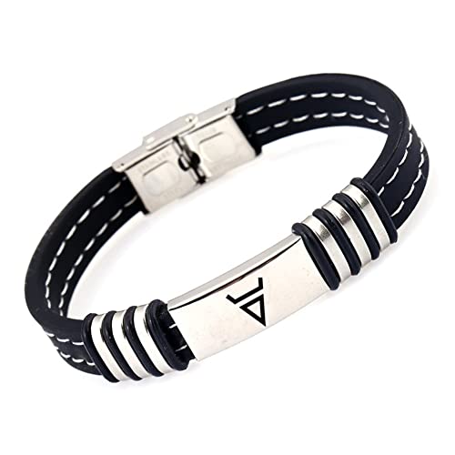 KBNSUIAN Kulturelles Slawisches Symbol Gottes Veles Silikon Armband, Heiden Amulett Dreiecks Armreif, Religiöser Herr der Erde und Unterwelt Volos Schutzerklärung Schmuck für Männer Frauen, 8,26 Zoll KBNSUIAN Kulturelles Slawisches Symbol Gottes Veles Silikon Armband, Heiden Amulett Dreiecks Armreif, Religiöser Herr der Erde und Unterwelt Volos Schutzerklärung Schmuck für Männer Frauen, 8,26 Zoll von KBNSUIAN