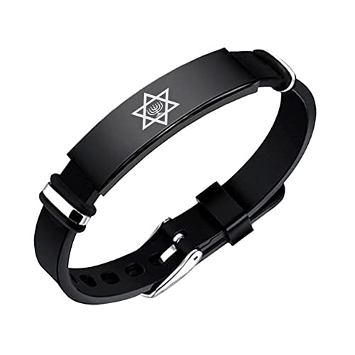 KBNSUIAN Magen Stern von David Silikon Armband Israel Judaica Armreif Messianische Menorah Armbander Jüdische Symbol Schmuck von KBNSUIAN