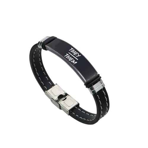 KBNSUIAN They Them Pronomen Silikon Armband Their Nichtbinär Geschlecht Neutral Pronomen Armreif Genderqueer Geschlechts Identität Armbänder Schmuck für Weiblich Männlich, 8,26 Zoll von KBNSUIAN