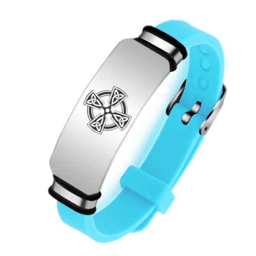 Multi Farben Christian Keltische Kreuz Silikon Armband Armreif Ewigkeit Knoten Endlose Symbolik Armbander Irische Kelten Schmuck Segen Irland Geschenke für Erwachsene Jugendliche, einstellbar von KBNSUIAN