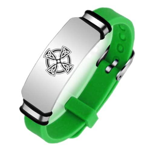 Multi Farben Christian Keltische Kreuz Silikon Armband Armreif Ewigkeit Knoten Endlose Symbolik Armbander Irische Kelten Schmuck Segen Irland Geschenke für Erwachsene Jugendliche, einstellbar von KBNSUIAN