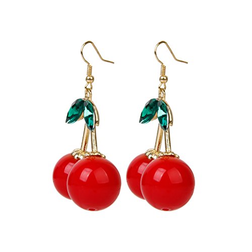 1 Paar Damen-Ohrstecker mit Kirsch-Strasssteinen von KBOLAE