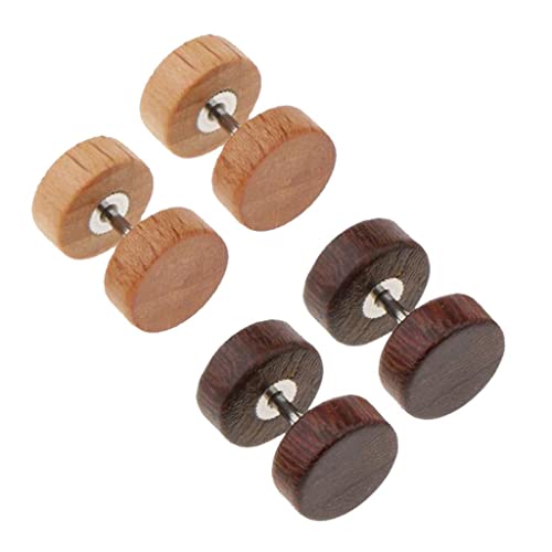 KBOLAE 2 Paar Illusionslehre 1,2 mm Edelstahl Holzbolzen Farbe 1 (1,2 x 6 x 8 mm), 16 g, 16g, Kunststoff, Siehe Beschreibung von KBOLAE