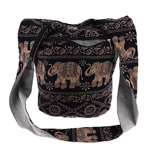 KBOLAE Bohemian Sling Crossbody Umhängetasche Hippie Gypsy Zip on Top Bag Blau, Schwarz , 35 x 18 x 32cm KBOLAE Bohemian Sling Crossbody Umhängetasche Hippie Gypsy Zip on Top Bag Blau, Schwarz , 35 x 18 x 32cm von KBOLAE
