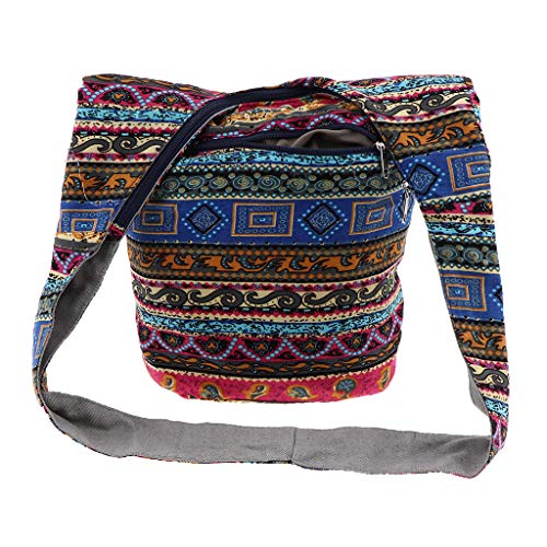 KBOLAE Bohemian Sling Crossbody Umhängetasche Hippie Gypsy Zip on Top Bag Blau, bunt, 35 x 18 x 32cm KBOLAE Bohemian Sling Crossbody Umhängetasche Hippie Gypsy Zip on Top Bag Blau, bunt, 35 x 18 x 32cm von KBOLAE