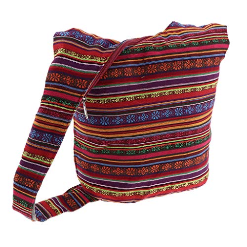 KBOLAE Bohemian Sling Crossbody Umhängetasche Hippie Gypsy Zip on Top Bag Blau, rot, 35 x 18 x 32cm KBOLAE Bohemian Sling Crossbody Umhängetasche Hippie Gypsy Zip on Top Bag Blau, rot, 35 x 18 x 32cm von KBOLAE
