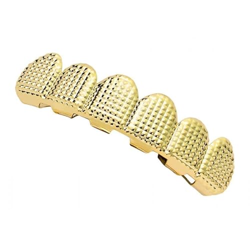 KBOLAE Grills Hip Hop Upper Lower 6 Teeth Caps Halloween Cosplay Golden Bottom, 5x1.3cm 4x1.1cm, Kunststoff, Siehe Beschreibung KBOLAE Grills Hip Hop Upper Lower 6 Teeth Caps Halloween Cosplay Golden Bottom, 5x1.3cm 4x1.1cm, Kunststoff, Siehe Beschreibung von KBOLAE