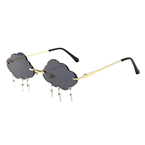 KBOLAE Wolken-Sonnenbrille, Blitz-Quasten-Anhänger, farbige Gläser, Brillen, Grau, grau, 146x140x41mm KBOLAE Wolken-Sonnenbrille, Blitz-Quasten-Anhänger, farbige Gläser, Brillen, Grau, grau, 146x140x41mm von KBOLAE