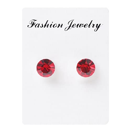 Kristall Magnetischer Ohrring Gothic Magnet Ohrstecker Clip On Ohrringe Rot von KBOLAE