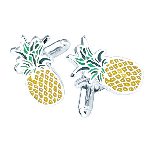 Schicke Messing-Manschettenknöpfe, Ananas, Business-Manschettenknöpfe für Herren, Hemd, Anzug, Manschettenknöpfe von KBOLAE