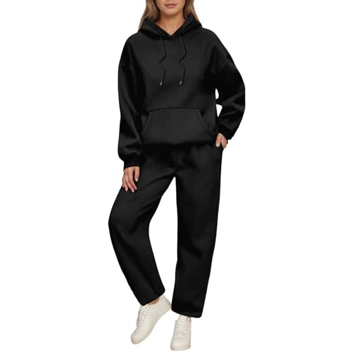 Jogginganzug Damen Trainingsanzug Set Sportanzug 2 Teilig Hosenanzug Sportlich Hoodie und Hose Langarm Hausanzug Loungewear Sets Kuschelig Tracksuit Herbst Winter Sportoutfit Sweatshirt von KBOPLEMQ