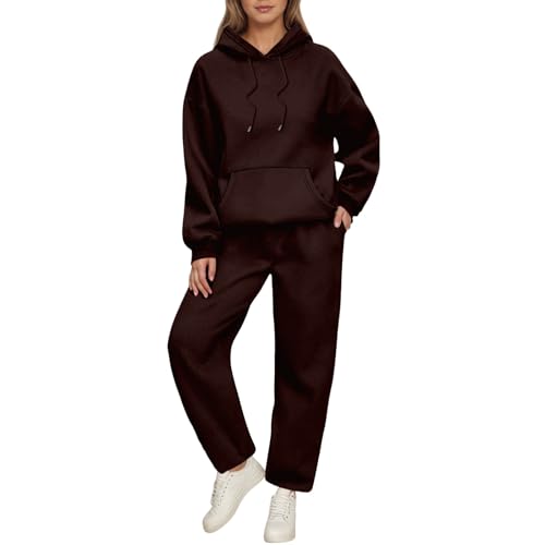 Jogginganzug Damen Trainingsanzug Set Sportanzug 2 Teilig Hosenanzug Sportlich Hoodie und Hose Langarm Hausanzug Loungewear Sets Kuschelig Tracksuit Herbst Winter Sportoutfit Sweatshirt von KBOPLEMQ