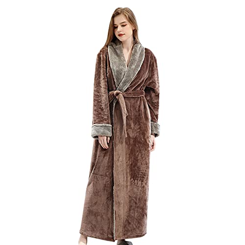 KBOPLEMQ Bademantel Damen Flauschig Lang üBergrößE Hausmantel Herren Warm Flauschig Fleece Morgenmantel Winter Dicke Bademäntel Fleece Bademantel weicher Plüsch Bademantel flauschig niedlich Mantel von KBOPLEMQ