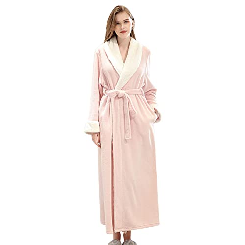 KBOPLEMQ Bademantel Damen Flauschig Lang üBergrößE Hausmantel Herren Warm Flauschig Fleece Morgenmantel Winter Dicke Bademäntel Fleece Bademantel weicher Plüsch Bademantel flauschig niedlich Mantel von KBOPLEMQ