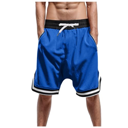 KBOPLEMQ Basketball Shorts Herren Sportshorts Kurz Hosen Streifen Jogginghose Unisex Sommer Traininghose mit Taschen Elastischer Bund und Atmungsaktive Shorts zum Fitness, Gym, Basketball von KBOPLEMQ