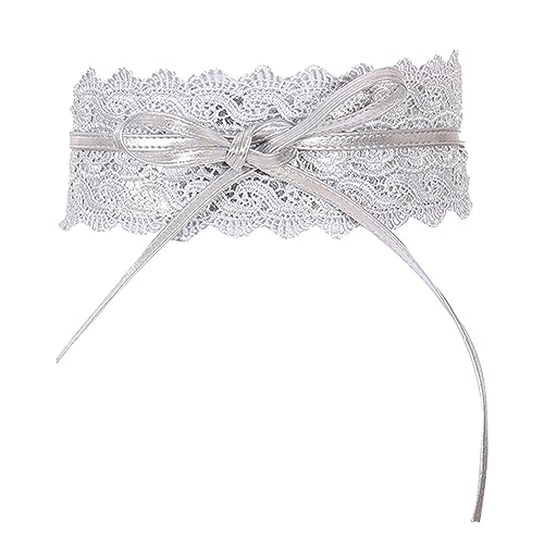 KBOPLEMQ Damen Breite Gürtel Frauen Spitze Tied Gürtel Elastizität Gurt Kleid Breite Taille Kleid Gürtel Mode Cinch Stretch Bund Retro Gürtel Breiter Schnürgürtel Leder Bowknot Taille Bandage von KBOPLEMQ