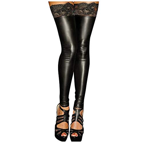 KBOPLEMQ Damen Halterlose Overknee Strümpfe Wetlook Lackleder Kniestrümpfe Schwarz Hose Fetisch Sexspielzeug Socken Schwarz Latex Strümpfe Oberschenkel Strumpf Sexy Socken für Damen M/3XL KBOPLEMQ Damen Halterlose Overknee Strümpfe Wetlook Lackleder Kniestrümpfe Schwarz Hose Fetisch Sexspielzeug Socken Schwarz Latex Strümpfe Oberschenkel Strumpf Sexy Socken für Damen M/3XL von KBOPLEMQ