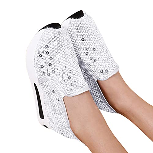 KBOPLEMQ Damen Keilabsatz Schuhe Plateau Freizeitschuhe Damen Sneaker Strass Schuhe Outdoor Leichte Turnschuhe Lässiger Keilabsatz Laufschuhe Atmungsaktive Sportschuhe Joggingschuhe Wanderschuhe von KBOPLEMQ