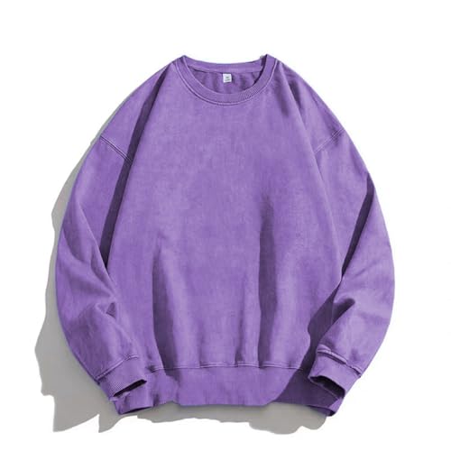KBOPLEMQ Damen Oversized Hoodies Sweatshirts Bequemer Pullover Fleece Langarmshirt Basic Pulli ohne Kapuze Regular Fit Oberteile Langarm Einfarbig Fleece Pullover Herbst Winter Sweatshirt von KBOPLEMQ