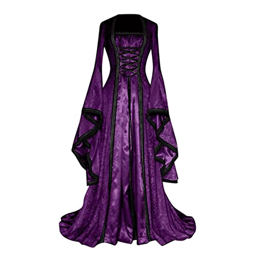 KBOPLEMQ Damen Retro Mittelalter Kleid mit Trompetenärmel, Mittelalterliche Viktorianischen Königin Kleider Renaissance Gotisch Maxikleid Karneval Halloween Party Prinzessin Kostüm KBOPLEMQ Damen Retro Mittelalter Kleid mit Trompetenärmel, Mittelalterliche Viktorianischen Königin Kleider Renaissance Gotisch Maxikleid Karneval Halloween Party Prinzessin Kostüm von KBOPLEMQ