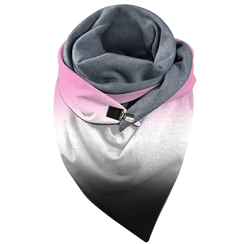 KBOPLEMQ Damen Schals Warmer Dreieckschal mit Button Winterschals Retro Wickelschal Lässige übergroßer Weich Scarf Poncho Musselin Schal Winterschal Warme Deckenschal Soft Wrap Herbstschal Halstüche von KBOPLEMQ