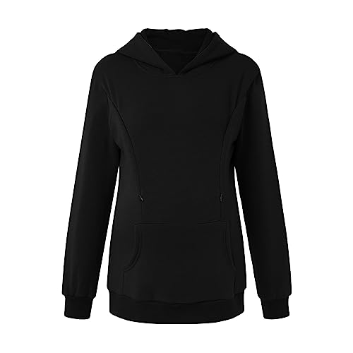 KBOPLEMQ Damen Still-Hoodie Sweatshirt Langarm Stillen Umstands-Tops Freizeitkleidung Stillpullover Stilloberteil Umstandsmode Hoodie Sweatshirt zum Stillen Winter Warme Wattierter Pullover von KBOPLEMQ