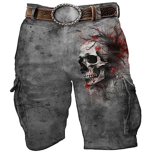 KBOPLEMQ Herren Totenkopf Cargohose Kurz Beachshorts Badehose Wikinger Odin Schädel Totenkopf Swim Trunks Vielfarbig 3D Print Grafik mit Mesh-Futter Strand Kurze Hose Laufen Shorts mit Taschen KBOPLEMQ Herren Totenkopf Cargohose Kurz Beachshorts Badehose Wikinger Odin Schädel Totenkopf Swim Trunks Vielfarbig 3D Print Grafik mit Mesh-Futter Strand Kurze Hose Laufen Shorts mit Taschen von KBOPLEMQ
