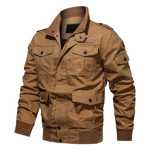 KBOPLEMQ Herren Übergangsjacke Leicht Winter Military Jacke Herbstjacke Bomberjacke Stehkragen Fliegerjacke Piloten Feldjacke Outdoor Army Jacke Cargojacke Freizeitjacke mit Multi Taschen KBOPLEMQ Herren Übergangsjacke Leicht Winter Military Jacke Herbstjacke Bomberjacke Stehkragen Fliegerjacke Piloten Feldjacke Outdoor Army Jacke Cargojacke Freizeitjacke mit Multi Taschen von KBOPLEMQ