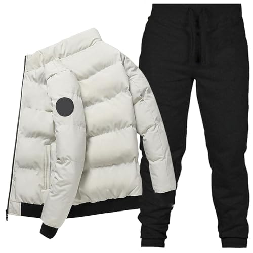 KBOPLEMQ Jogginganzug Herren Trainingsanzug Winter Warm Daunenanzug Sportanzug Männer Daunenjacke mit Reißverschluss + Hosen Jogginghose Zweiteiliger Verdickt Warme Baumwolle-Daune Anzug Set KBOPLEMQ Jogginganzug Herren Trainingsanzug Winter Warm Daunenanzug Sportanzug Männer Daunenjacke mit Reißverschluss + Hosen Jogginghose Zweiteiliger Verdickt Warme Baumwolle-Daune Anzug Set von KBOPLEMQ