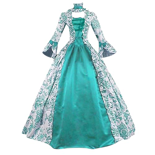 KBOPLEMQ Mittelalter Kleidung Damen Court Rokoko Barock Marie Antoinette Ballkleider Abendkleider Cosplay Retro Prinzessin-Königin-Kleid Partykleid Ballkleid Renaissance Faltenrock Maxikleider von KBOPLEMQ